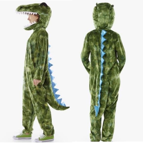 NEW Pottery Barn Adult Dinosaur Costume T-Rex Light Up Mens Size Large / XL NWT - Picture 1 of 6